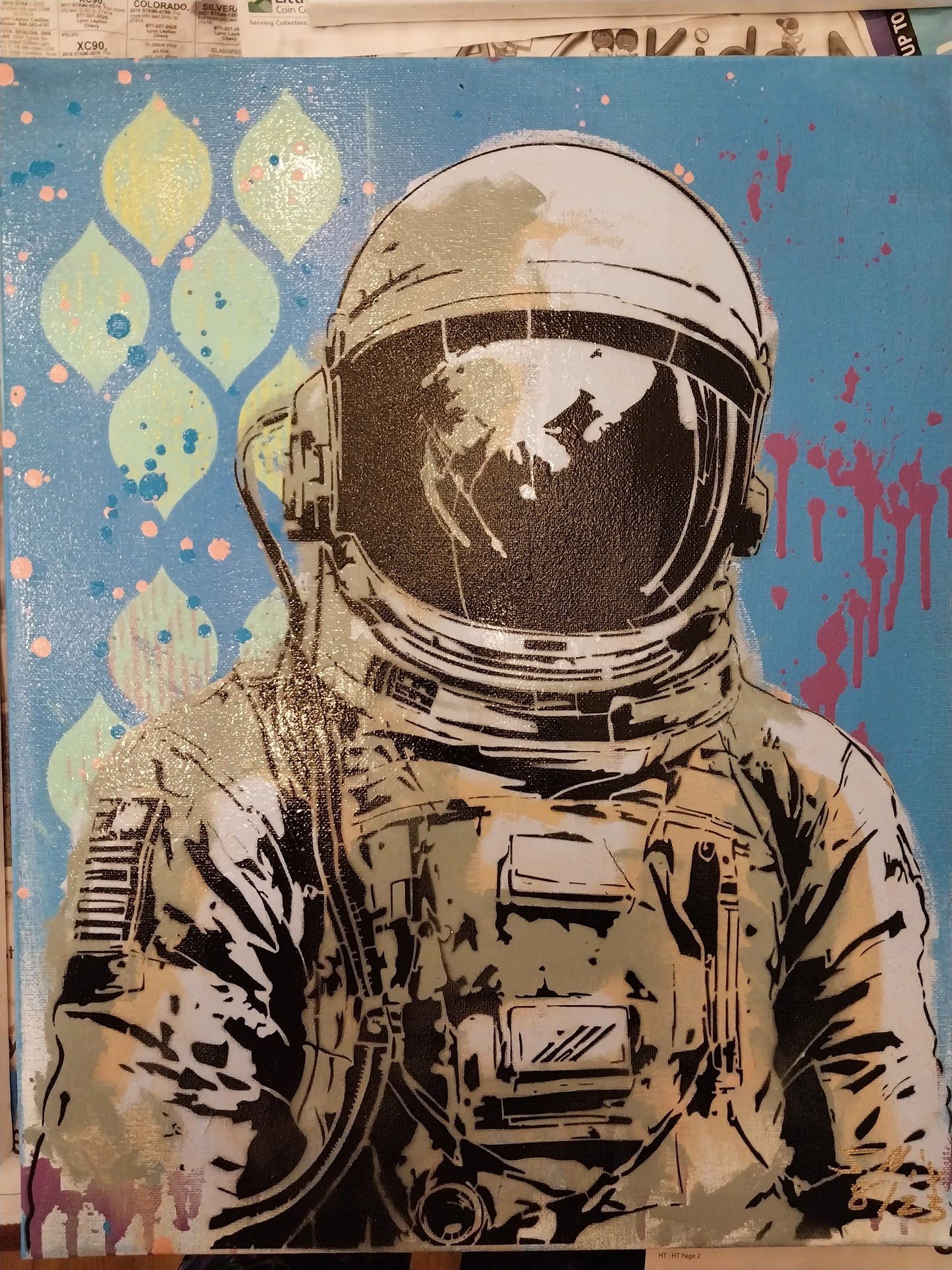 Space Dude - 16 x 20 Acrylic Painting on Canvas